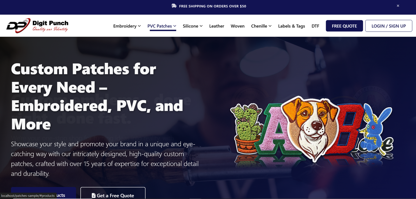 Digit Punch Custom Patches Website